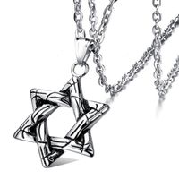 Wholesale Design jewelry Star s same die casting pattern six Star Pendant cool rock men s titanium steel necklace
