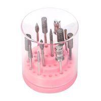 Wholesale Nail Art Kits Holes Drill Bits Empty Storage Box Holder Stand Display Container Manicure Accessories Acrylic Cover Tools