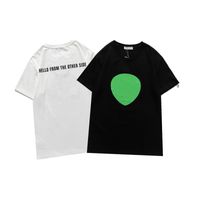 Wholesale Casual T Shirts Summer Man Woman T Shirt Letters Green Print Clothing Street Wear Crew Neck Short Sleeve Tees Color Good Quality