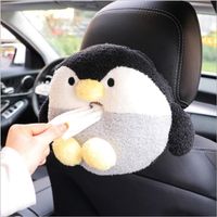Wholesale New Arrival Creative Armrest Box Paper Hanging Type Plush Chick Frog Penguin Seat Back Car Tissue Bag