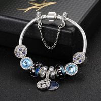Wholesale Strands CM Blue stars sky Glass Bead Beaded Bracelet fashion Star Moon Pendant well
