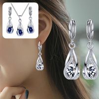 Wholesale Earrings Necklace Accessory Set Gorgeous Classic Dangle Faux Crystal Women All Match For Shopping