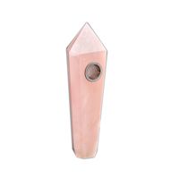 Wholesale Pink Crystal Smoking Pipes Tobacco Natural Energy stone women modern Gemstone cigarette Pipe Quartz Points with Gift Box