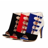 Wholesale Sandals Spring And Summer Fish Mouth Black Bag Heel Side Hollow High Top Color Matching Adult Stiletto Women s Shoes