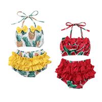 Wholesale One Pieces Baby Girl Watermelon Pineapple Printed Ruffled Bikini Sets M Y Toddler Kid Summer Swimsuit Bathing Suit Beachwear