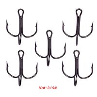 Wholesale 100pcs Sizes Black Triple Anchor Hook High Carbon Steel Barbed Carp Fishing Hooks Fishhooks Pesca Tackle BL_49