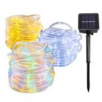 Wholesale Strings LED Solar Rope Tube Light Powered Waterproof Outdoor Fairy Lights For Patio Garden Fence Wedding Christmas Tree Party