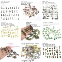 Wholesale Charms Bag Vintage Mix DIY Jewelry Making Tibetan Green Brown Color Connector Beads With Pendant Fit Charm Bracelet