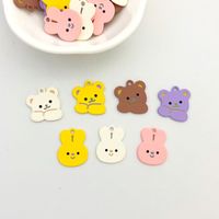 Wholesale arrived color Rubber paint animals bears rabbits heads alloy floating locket charms diy jewelry earring accessory