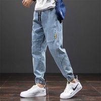 Wholesale Solid Cotton Casual Baggy Jeans Men Denim Joggers Streetwear Harem Pants Jeans Trousers Big Size XL XL XL