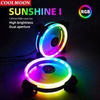 Wholesale Coolmoon Pin RGB PC Chassis Cooling Fans Quiet CM Heatsink Radiator Support Control Remote For Desktop Computer Gaming Coolings