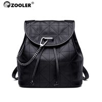 Wholesale Zooler Real Genuine Cow Leather Backpack Fashion Bags Ladies Luxury Bags Skin Backpacks School Book Bag Mochila lt309 Q0528