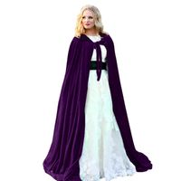 Wholesale Halloween Hooded Cloak for Men Women Ponchos Velvet Witches Princess Death Long Cape Adult Kids Party Costume Cosplay Outwear Y0903