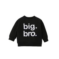 Wholesale Hoodies Sweatshirts Y Casual Toddler Baby Boy Sweatshirt BIG BRO Letter Print Round Neck Long Sleeve Pullovers Black Children Top