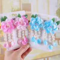 Wholesale Chinese Girl s Hair Accessories Children s Bow Tassel Barrette Clip Headdress Costume Hanfu Ancient Style Hairpin