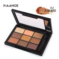 Wholesale Nine color Eyeshadow Palette Matte Earth Golden Brown Eye Makeup Prom Colorful Cosmetic Shadow