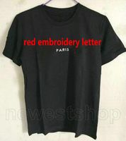 Wholesale designer luxury Mens T Shirts summer t shirt clothing paris tshirts embroidery red letter print classic broken cotton simple short sleeve casual tee top
