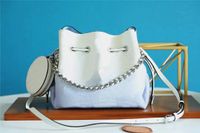 Wholesale gradient colour Mahina leather bella bucket bag with removable coin purse women girl perforated pattern Drawstring Bags attached wallet crossbody M57855 M57856