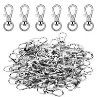 Wholesale Kimter Piece Silver Swivel Snap Hooks O Key Rings with Open Jump Ring Metal Lobster Clasp Buckle Keychain for Craft DIY Accessory W50F