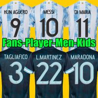Wholesale Argentina soccer Jersey Fans and player version Copa america DYBALA AGUERO Maradona football shirt Men Kids sets uniform with socks di maria