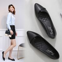 Wholesale sandals Pointed Toe Pumps Womens Flat Heel Soft Bottom Professional Comfortable Waterproof Low Cut Authentic Leather All Match