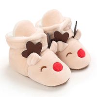 Wholesale First Walkers Christmas Winter Ins Born Baby Boy Girl Shoes Cartoon Soft Sole Non slip Snow Bootie Footwear Warm Boot Crib M