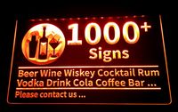 Wholesale 1000 Signs Light Sign Beer Wine Wiskey Cocktail Rum Vodka Drink Cola Coffee Bar Club Pub D LED Dropshipping
