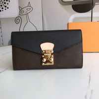 Wholesale High quality luxury designer wallet handbag clutch bag fashion S shaped lock clasp long wallets embossed card holder coin purse
