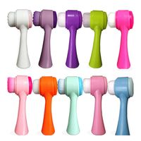 Wholesale Scrubbers Face brushes in1 Double Sides Silicone Facial Cleansing Brush Portable Deep Clean Skin keratin Soft Massage Pores Beauty Tools With Retail Packing
