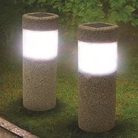 Wholesale Solar Power Stone Pillar White LED Light Garden Lawn Courtyard Decoration Lamp Landscape Pathway Outdoor Lamps