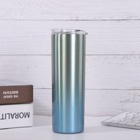 Wholesale NEW oz tumbler oz Color Changing Stainless Steel straight Cylinder mugs with straw slid lid insulated water bottle R2