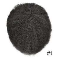 Wholesale Afro Curl Toupee for Black Men X8 Full Poly African American Human Hair Systems All Injected PU Skin Hairpiece Replacement Kinky Curly Mens Wigs
