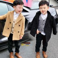 Wholesale Wool Coats Spring Autumn Kids Blend Fashion Outerwear For Baby Boys Children Wedding Clothing Jackets Outfits Y