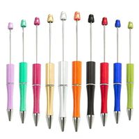 Wholesale Plastic Beadable Pen DIY Bead Ballpoint Pens for Kids Students Presents Office School Supplies Mixed Color XBJK2112