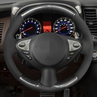 Wholesale Car Steering Wheel Cover Black Carbon Fiber Suede For Infiniti FX FX35 FX37 FX50 QX70 Nissan Juke Maxima Z Sentra SV