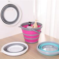 Wholesale 5L L Folding Bucket Portable Car Wash Fishing Bathroom Kitchen Silicone Travel Outdoor Camping Storage Home Buckets