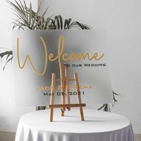 Discount creative wedding invitation Other Event & Party Supplies Acrylic Custom High-End Wedding Invitations Nordic Romantic Forest Creative Sign Board