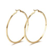 Wholesale Factory wholale cheap price stainls steel thin large round K gold hoop earrings for women
