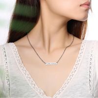 Wholesale Inspirational Necklace Square Plate Name In Stainless Steel Free Custom Back Pendant Necklaces