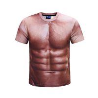 Wholesale New digital printing D Muscle Men s short sleeve fitness elastic T shirt