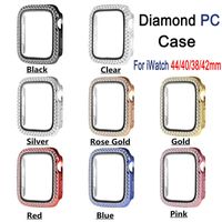 Wholesale Bling Crystal Two Rows Diamond Full Cover Protective Cases PC Bumper For Smartwatch Apple Watch iWatch series mm mm mm mm