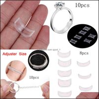 Wholesale Band Rings Jewelry8 Set Invisible Adjuster For Loose Size Reducer Spacer Ring Guard Whole Drop Delivery Frwms