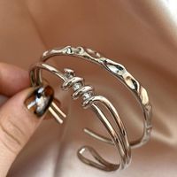 Wholesale Bangle LY09 Knotted Heavy Industry Sterling Silver Bracelet Female Ins Niche Design Sense Cold Wind Opening Personality