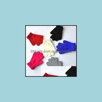 Wholesale Mittens Gloves Hats Scarves Fashion Aessories Children Winter Solid Candy Color Boy Girl Acrylic Glove Kid Warm Knitted Finger Stretch Mi