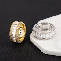 Wholesale White k Hip Hop Cz Ring Jewelry Zirconia Band Luxury Cubic Gold Diamond Blingbling Gold Men For Ring Set Fashion Finger Full Ne Q2