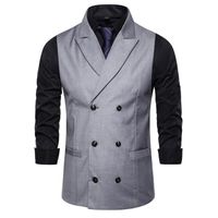 Wholesale Men s Vests Tuxedos Mens Suits Vest Casual Waistcoats Party Sling Collar Double Breasted Black White Navy