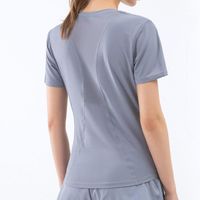 Wholesale Yoga Outfit Short Sleeve T shirts Women Back Mesh Patchwork Smock Breathable Quick Dry Loose Casual Top Tees Fitness T shirt