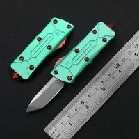 Wholesale 4 models Mini Double Action tactical automatic knife Knife Aviation Aluminum Handle D2 Steel Outdoor EDC Portable Tool Kitchen dinner cutter