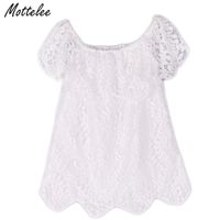 Wholesale Mottelee Girls Lace Dress Infant Summer White Dresses Toddler Casual Clothing Off Shoulder Fashion Baby Girl Frock For Years Girl s