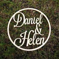 Wholesale Personalized Wedding Laser Cut Name Wood Decor Reception Decor Wedding Sign Hoop Po Prop Wall Sign
